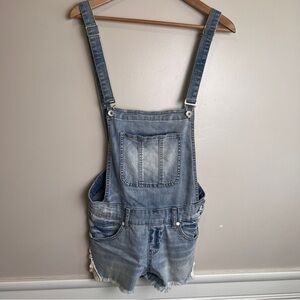 Special A Denim Shorts Overalls Distressed Lace Details Size Medium